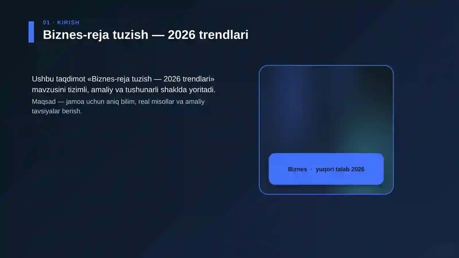 Biznes-reja tuzish — 2026 trendlari 4