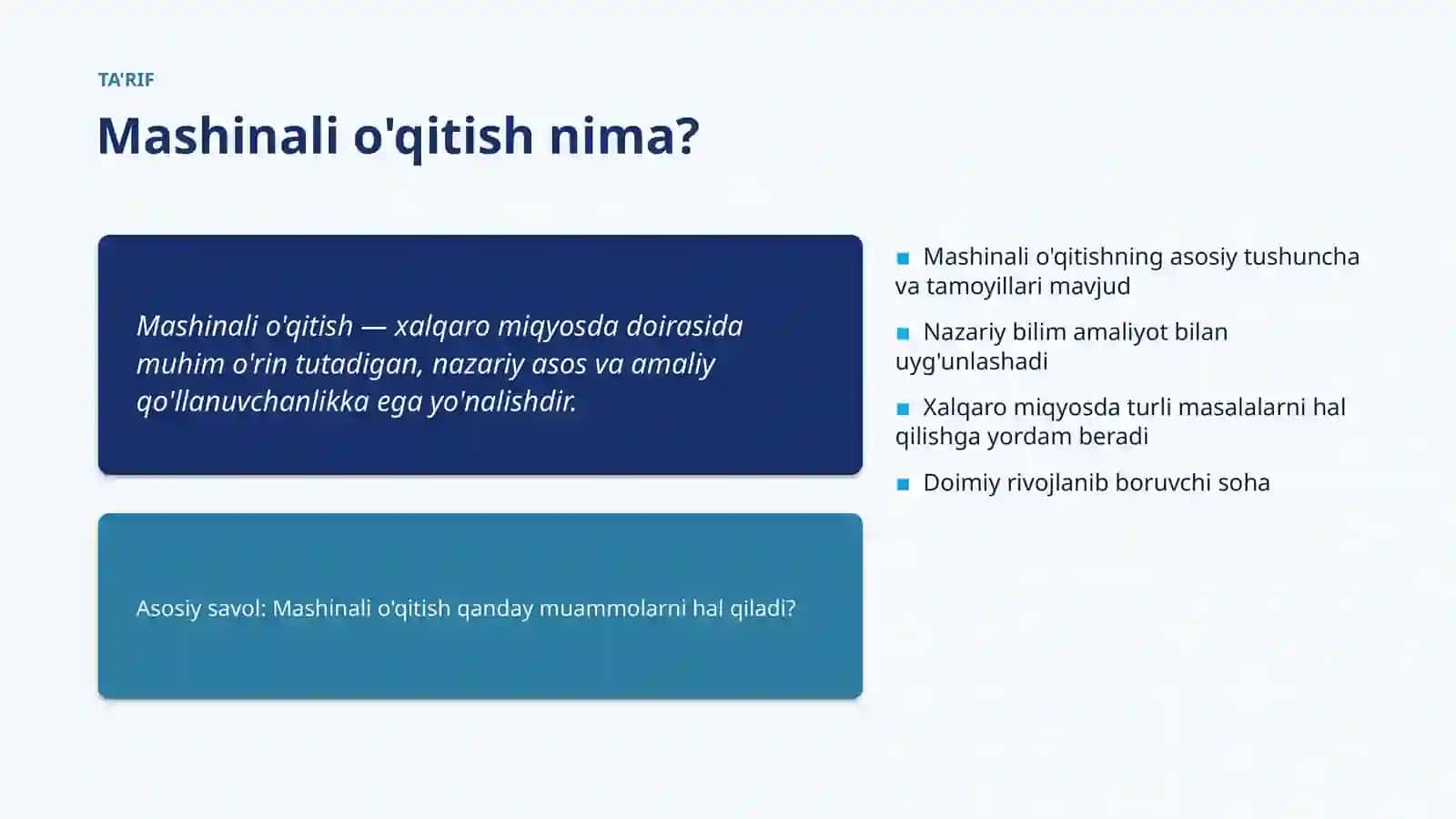 Mashinali o'qitish 4