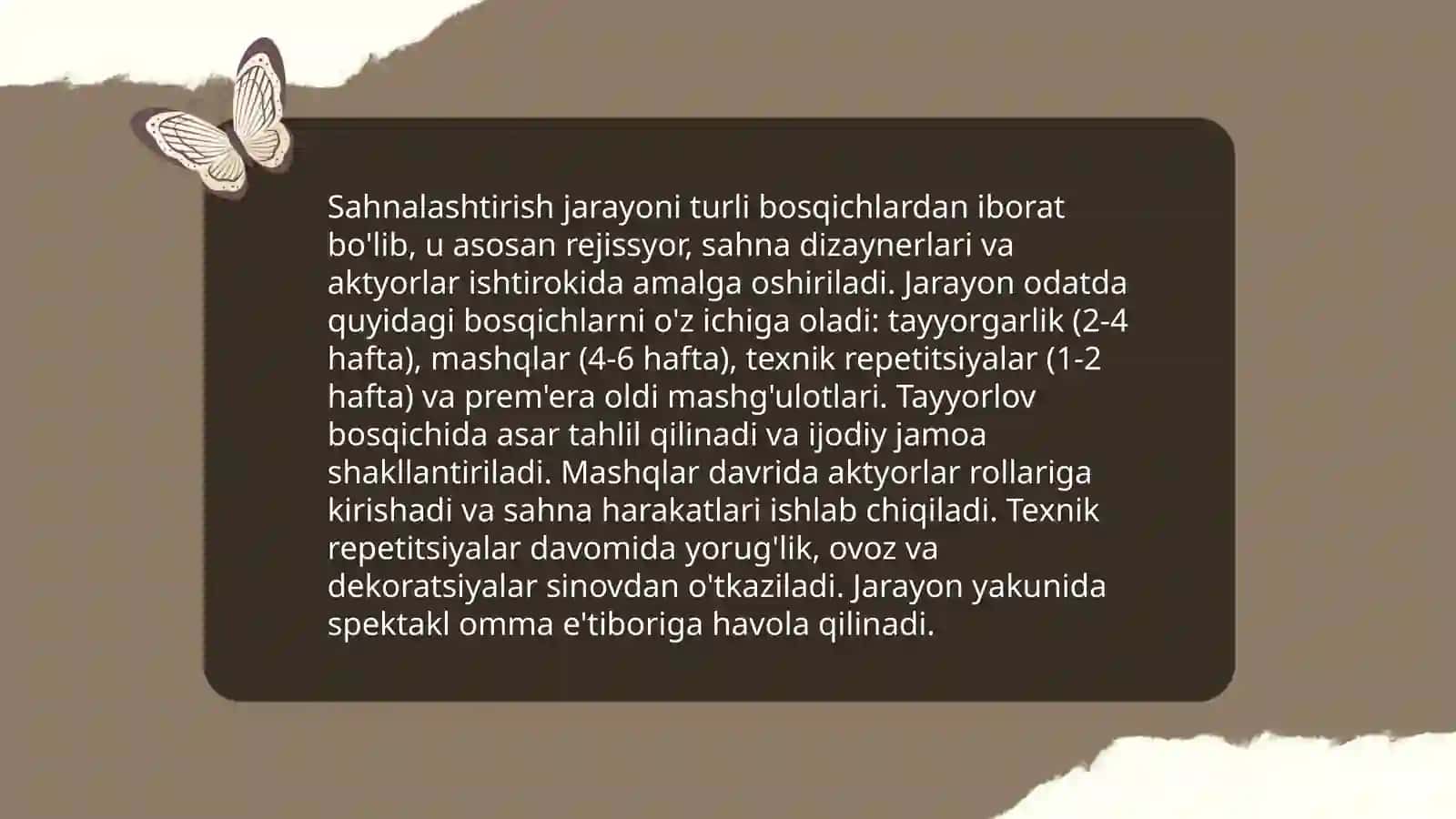 Sahnalashtirishning tarixi 4