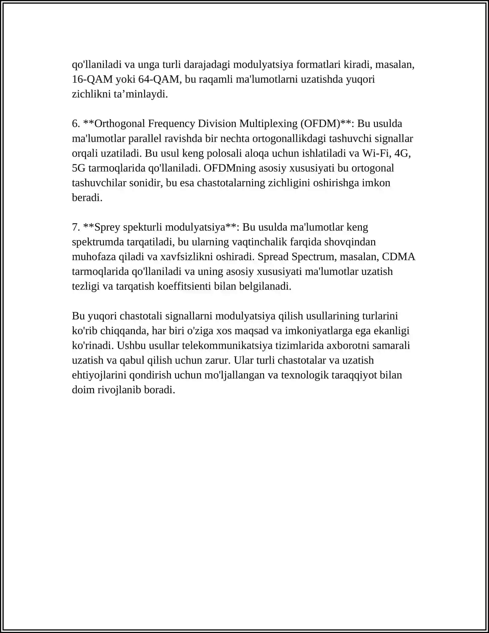 Yuqori chastotali signallarni modulyatsiya qilish usullari 4