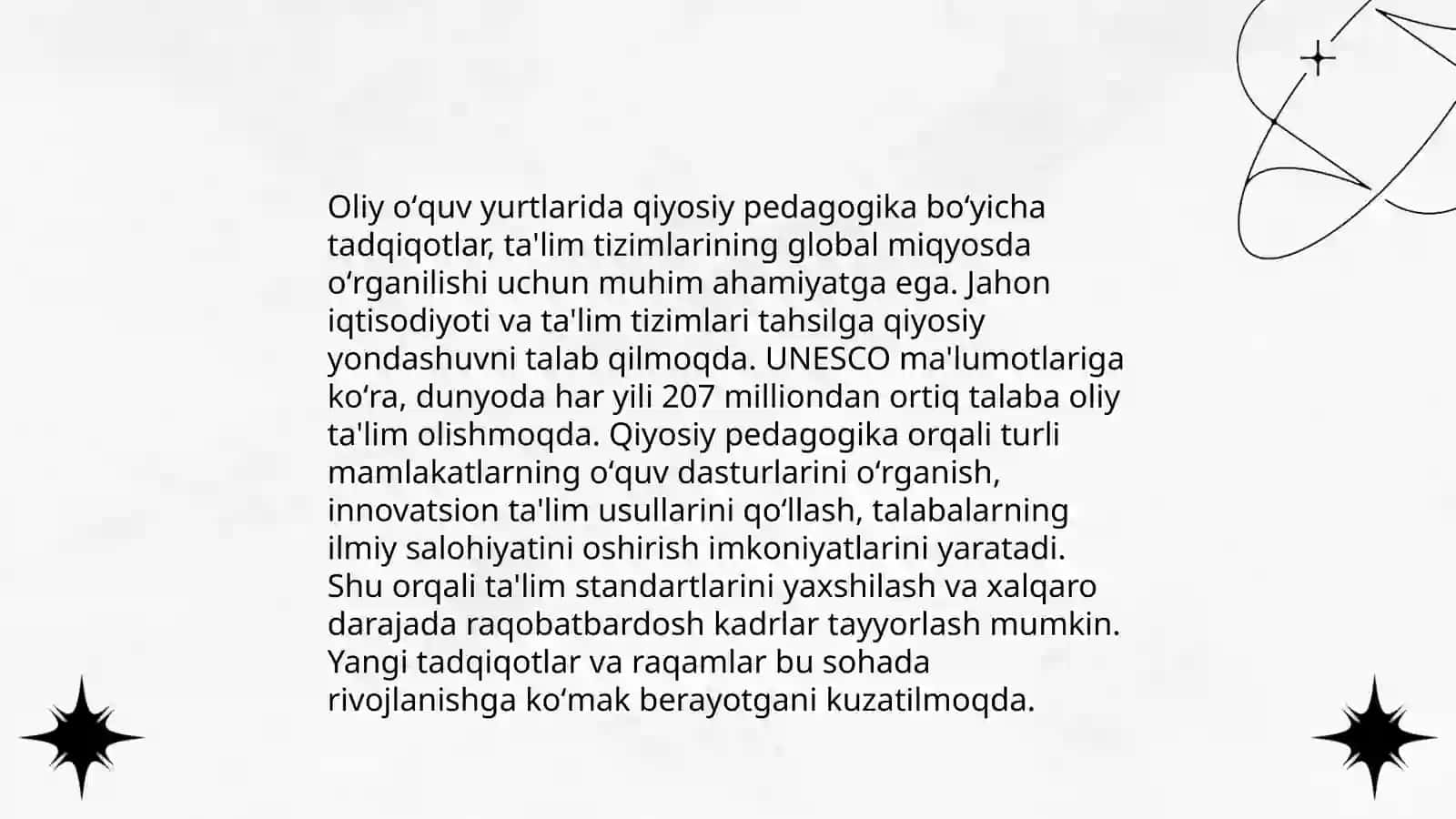 Pedagogika oliy oʻquv yurti talabasi zamonaviy sharoitda qiyosiy pedagogikani oʻrganishini ahamiyati 4