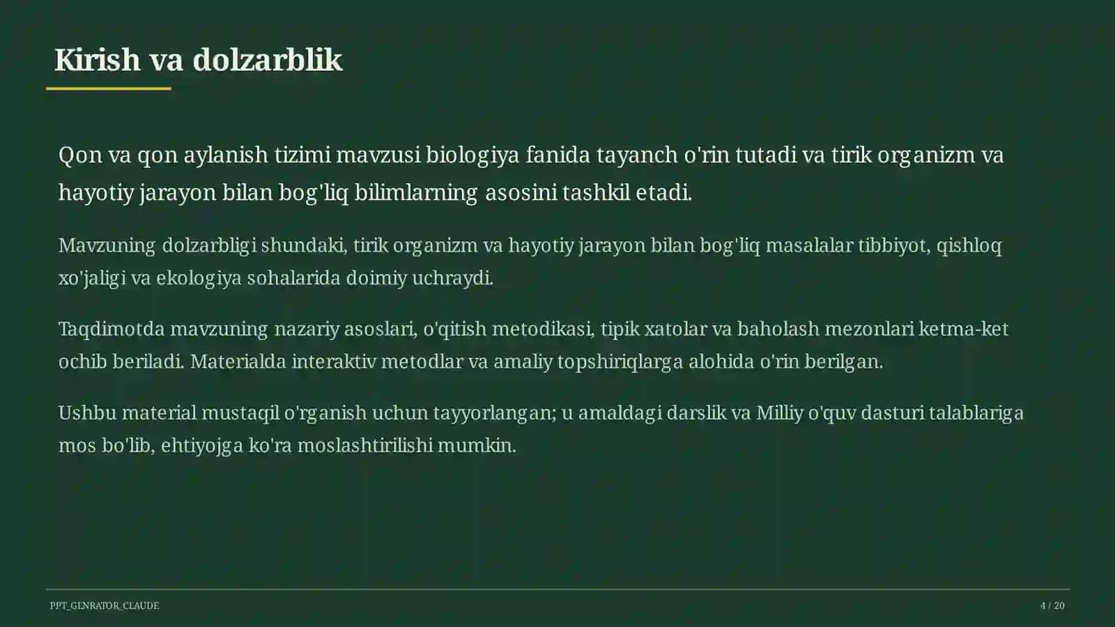 Qon va qon aylanish tizimi (8-sinf) 4
