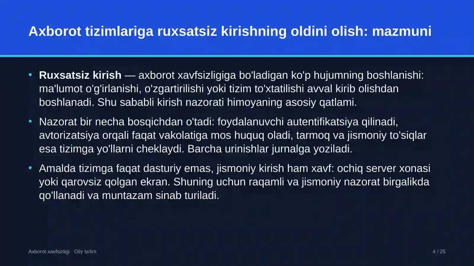 fitnes klublarida axborot tizimlariga ruxsatsiz kirishning oldini olish 6380 4