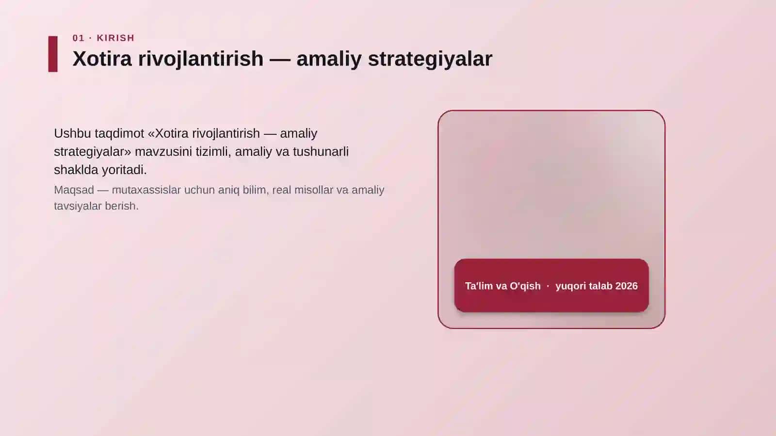 Xotira rivojlantirish — amaliy strategiyalar 4