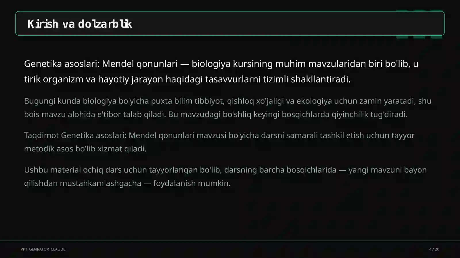 Genetika asoslari: Mendel qonunlari (9-sinf) 4