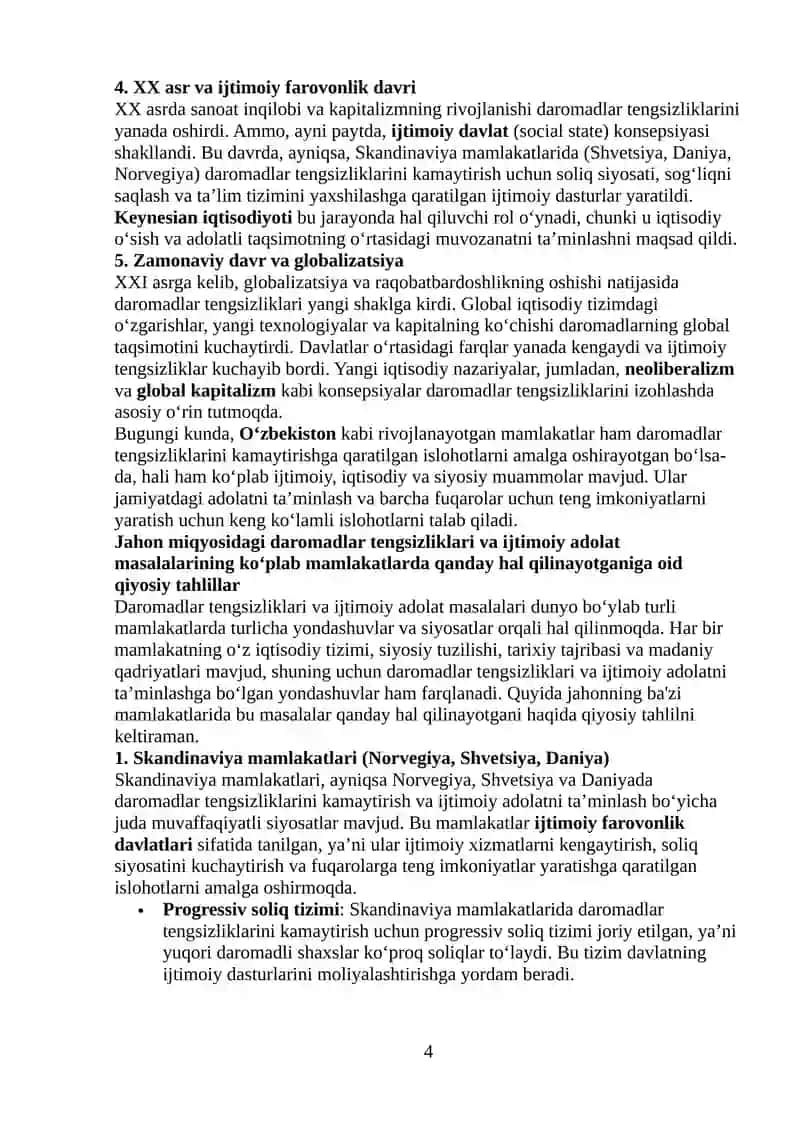 Daromadlar tengsizligi va ijtimoiy adolat 4