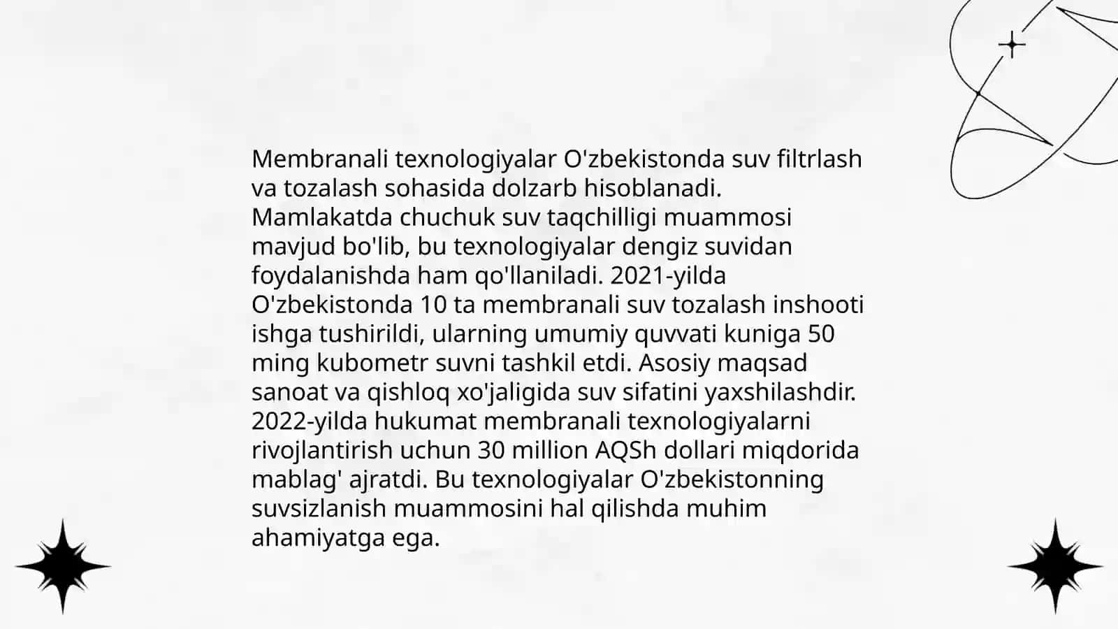 Sho'r suvlarni chuchuklashtirish g'oyasi 4