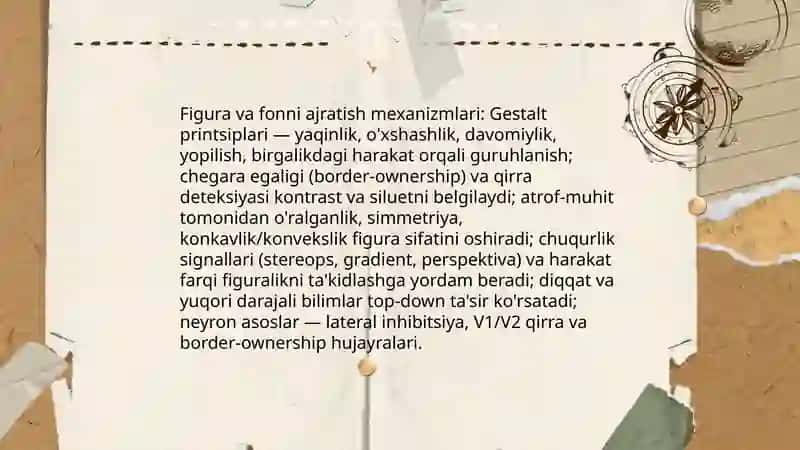 Idrokda obyekt va fon, appersepsiya, idrokning konstantligi 4