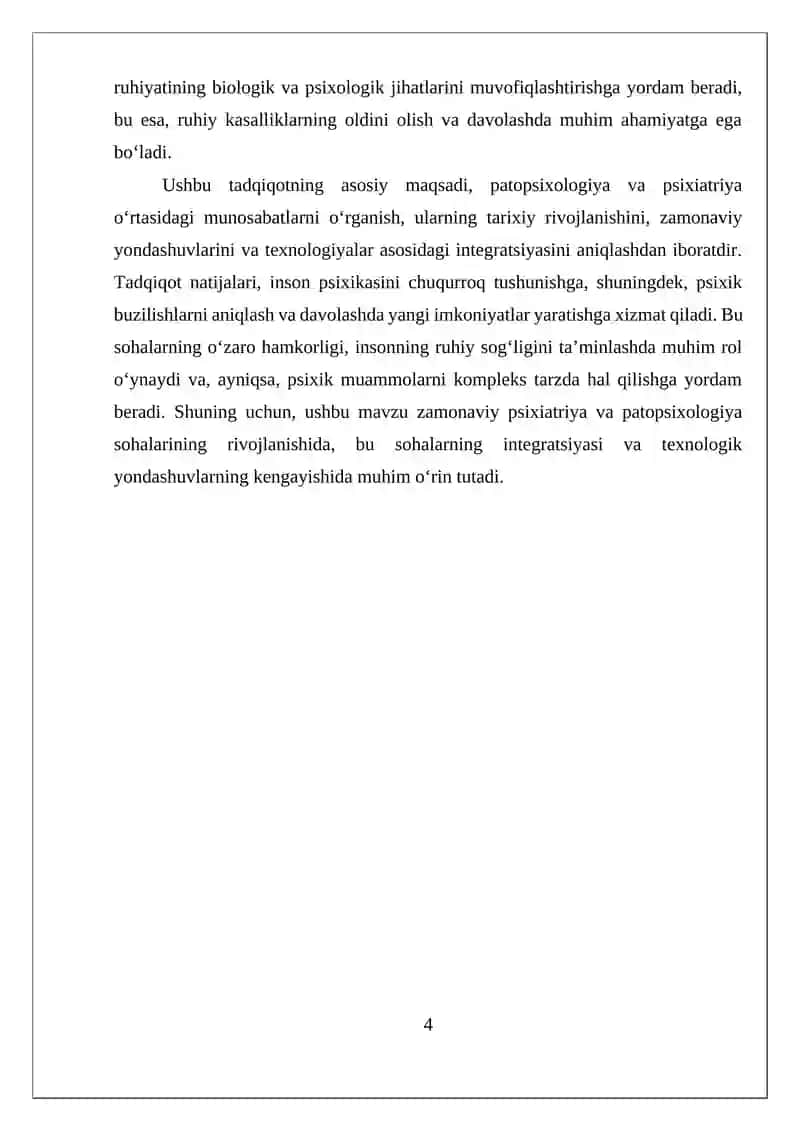PATOPSIXOLOGIYANING PSIXIATRIYA BILAN BOʻLGAN MUNOSABATI 4