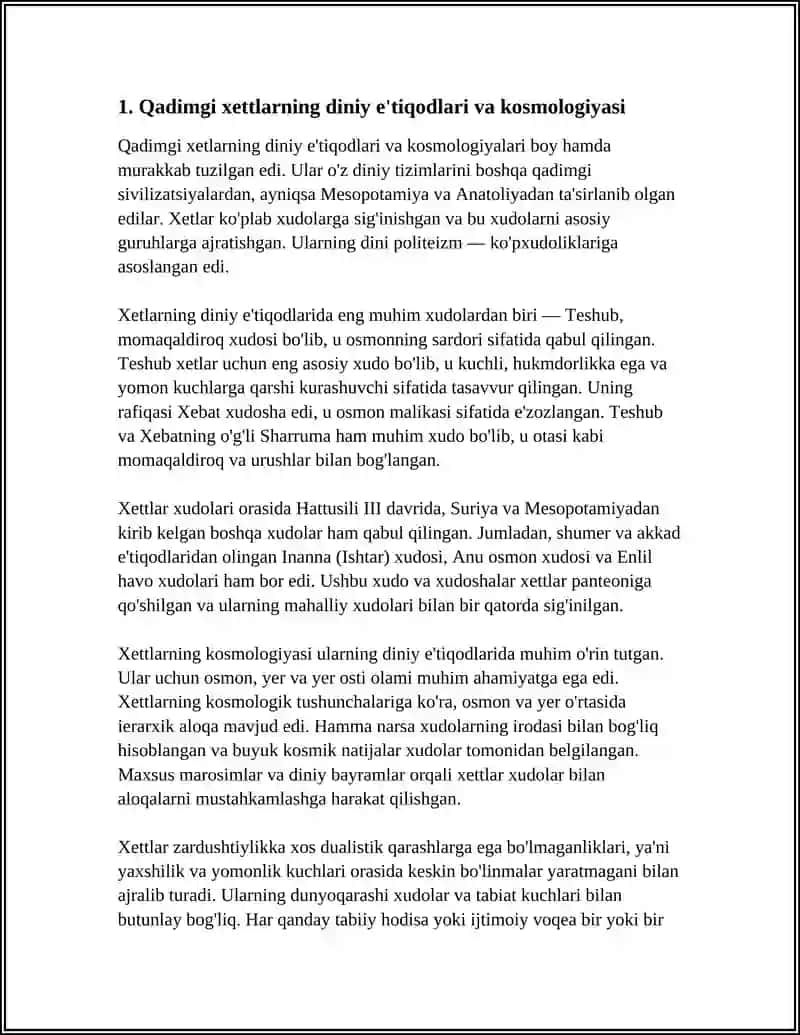 Qadimgi Xettlarning Dini 4