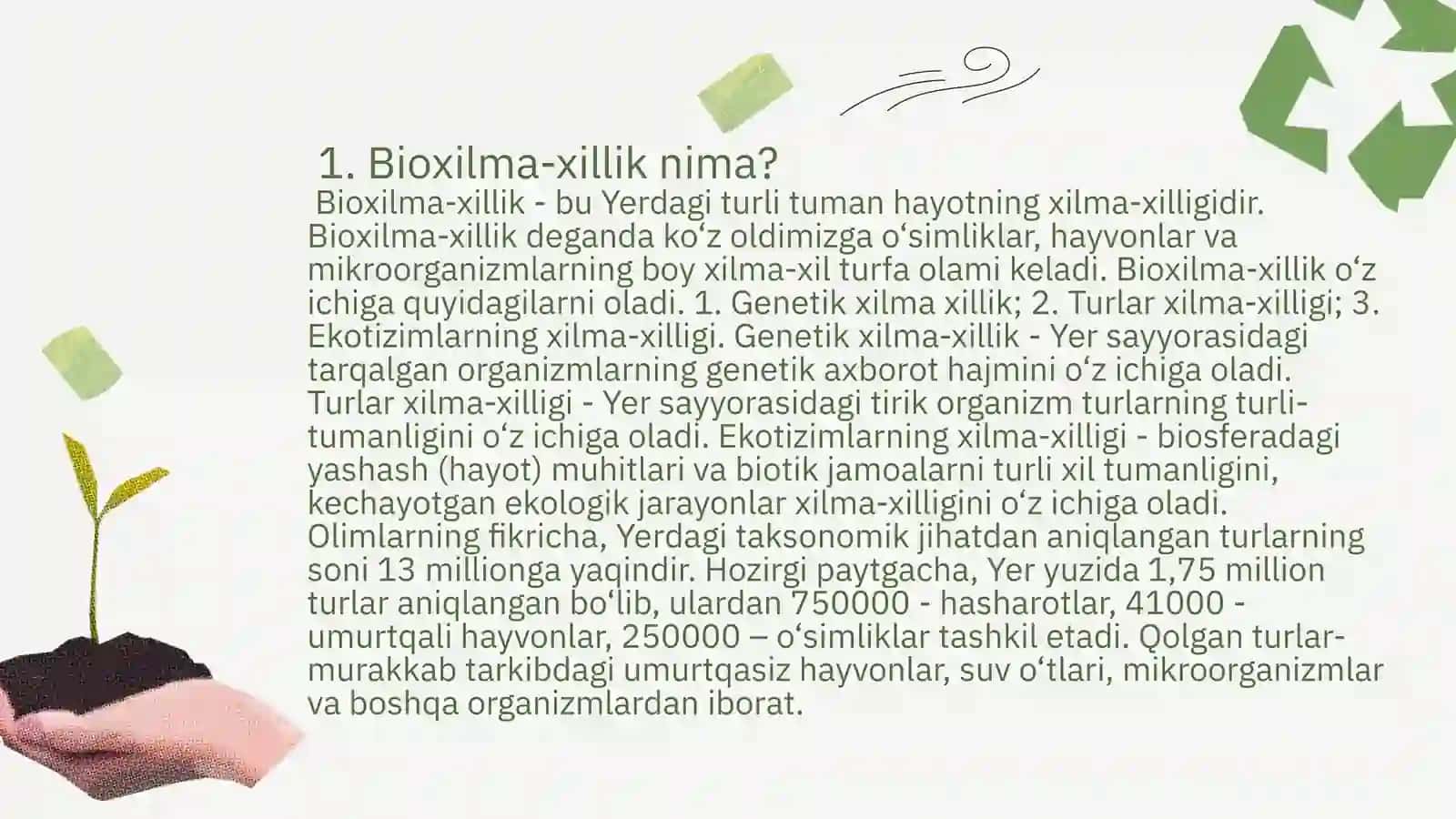 BIOLOGIK XILMA-XILLIK VA UNI MUHOFAZA QILISH 4