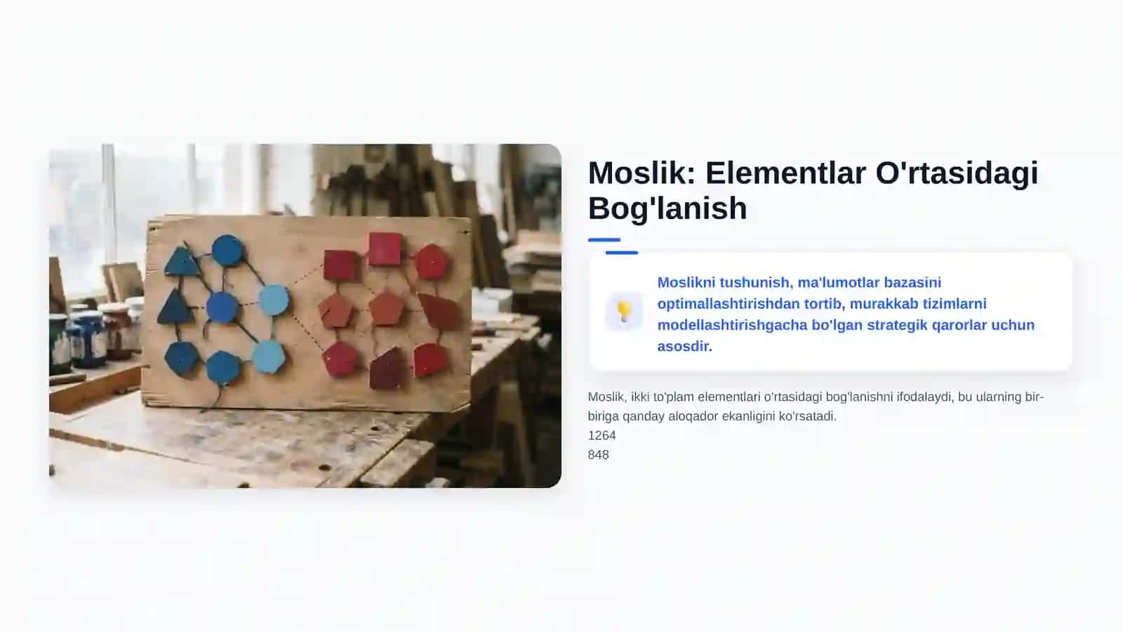 İkki tòplam elementlari orasidagi moslik. Binar munosabatlar va ularning xossalari 4