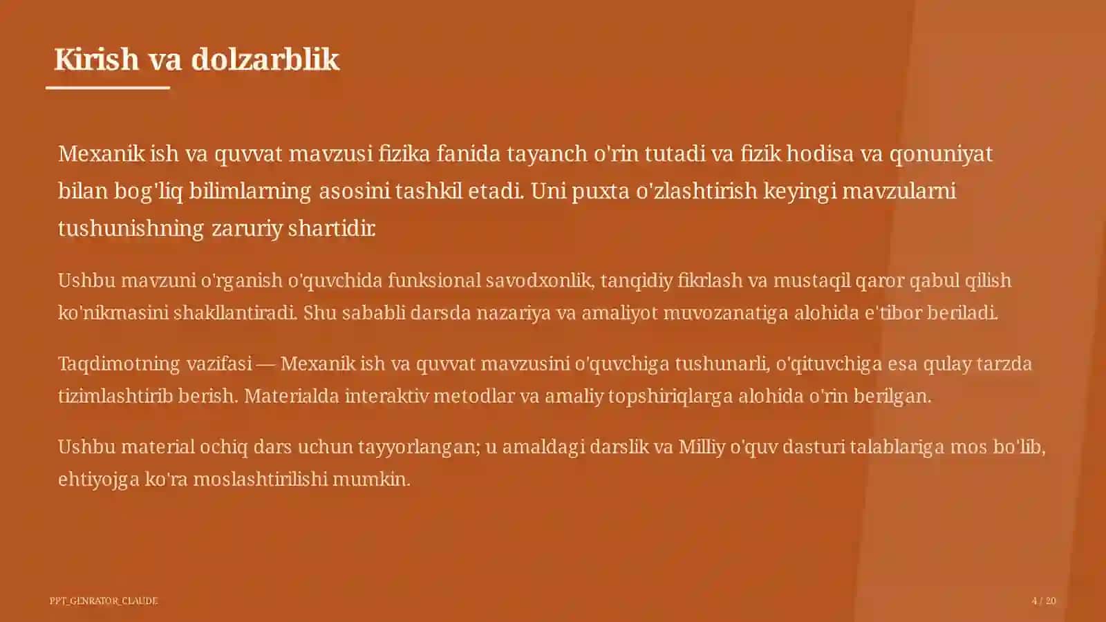Mexanik ish va quvvat (7-sinf) 4