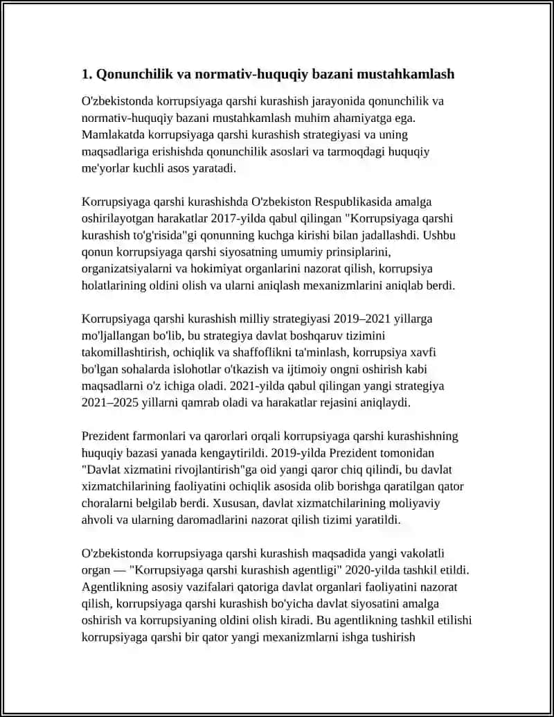 O'ZBEKISTONDA KORRUPSIYAGA QARSHI KURASHISH MEXANIZMLARI 4