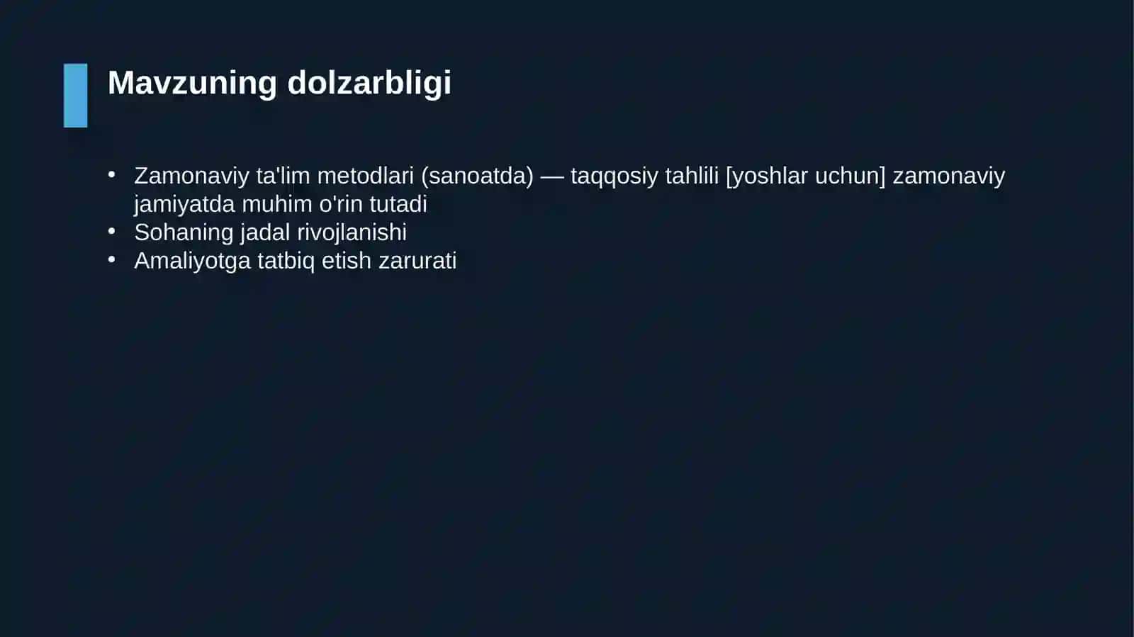 Zamonaviy ta'lim metodlari (sanoatda) — taqqosiy tahlili [yoshlar uchun] 4