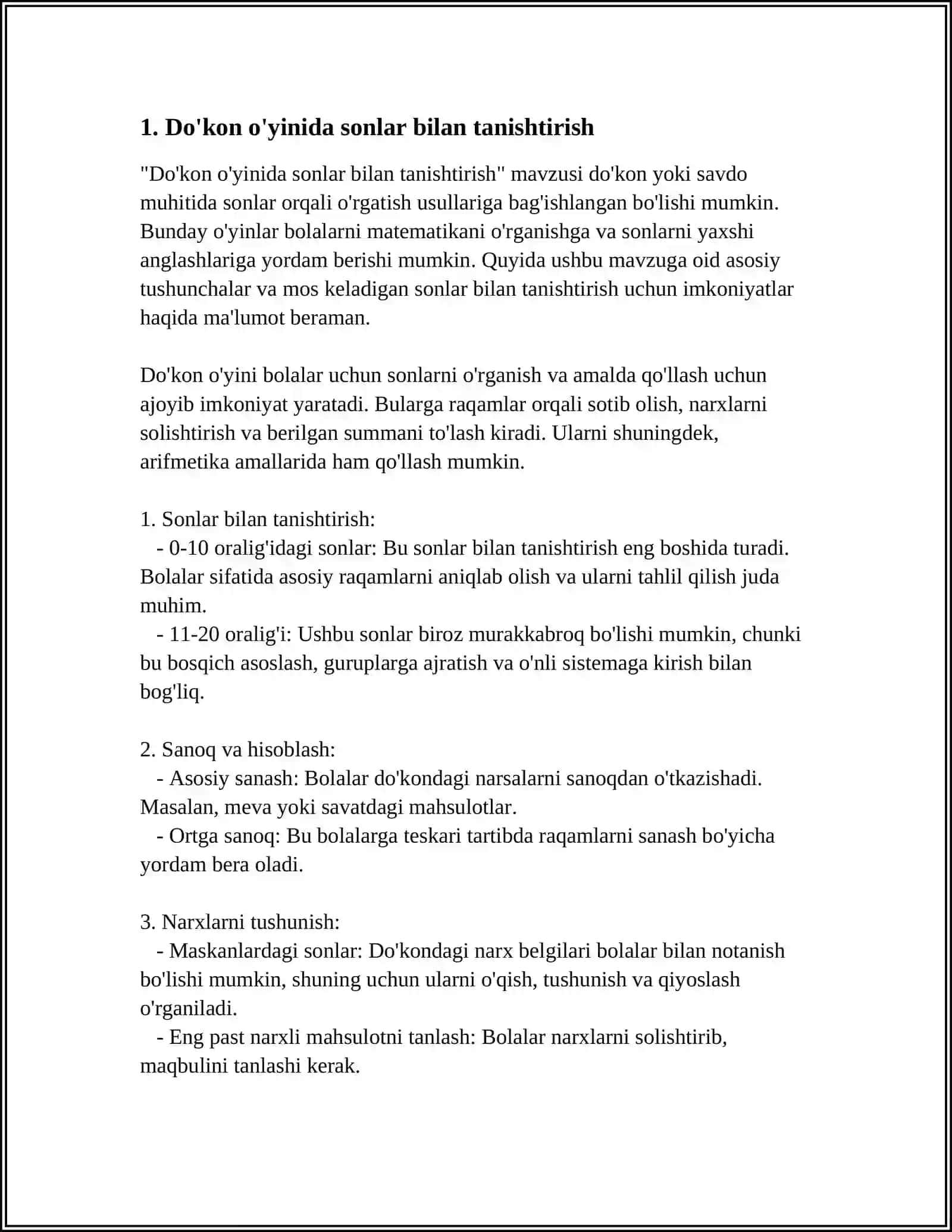ELEMENTAR MATEMATIKA FANIDAN MTT LARDA DO'KONCHILIK O'YININING ARIFMETIK MAQSADI 4