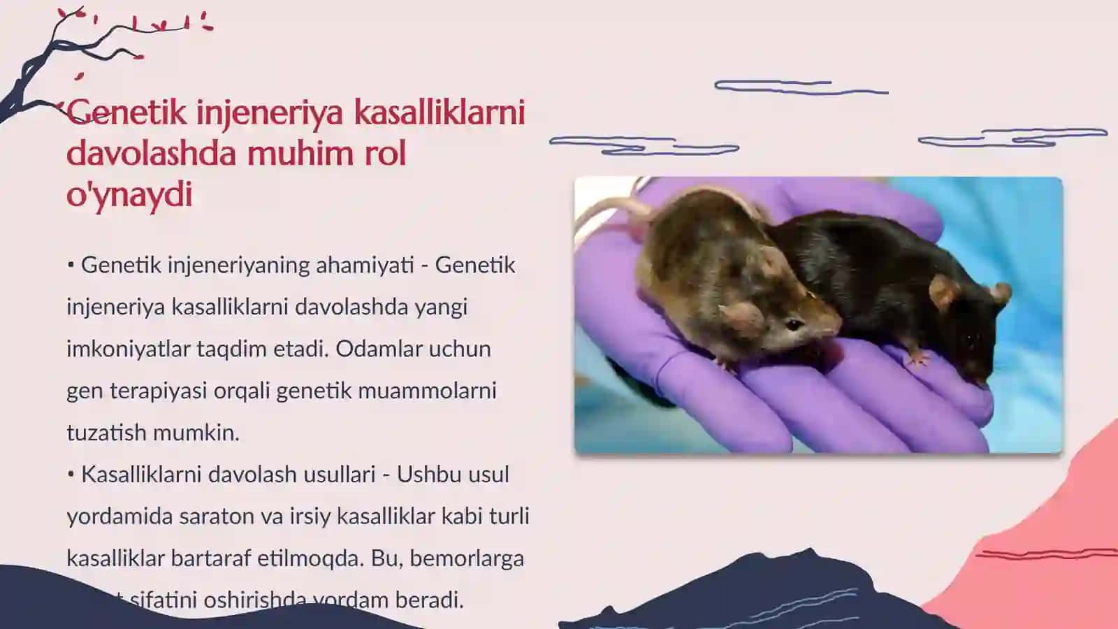 Belgilarning irsiylanish qonuniyatlari Irsiylanish qonunilari Genetik injeneriyaning tibbiyotdagi roli 4
