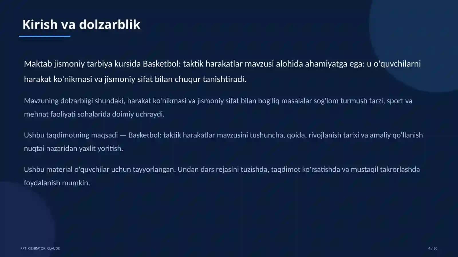 Basketbol: taktik harakatlar (8-sinf) 4