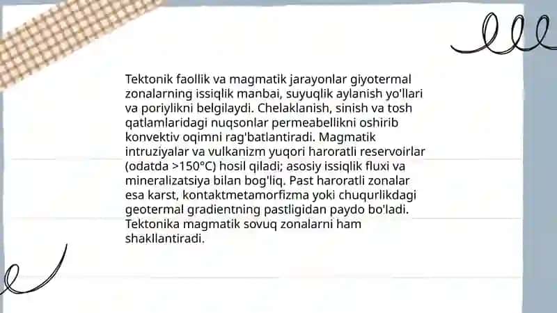 Yuqori haroratli va past haroratli giyotermal zonalar 4