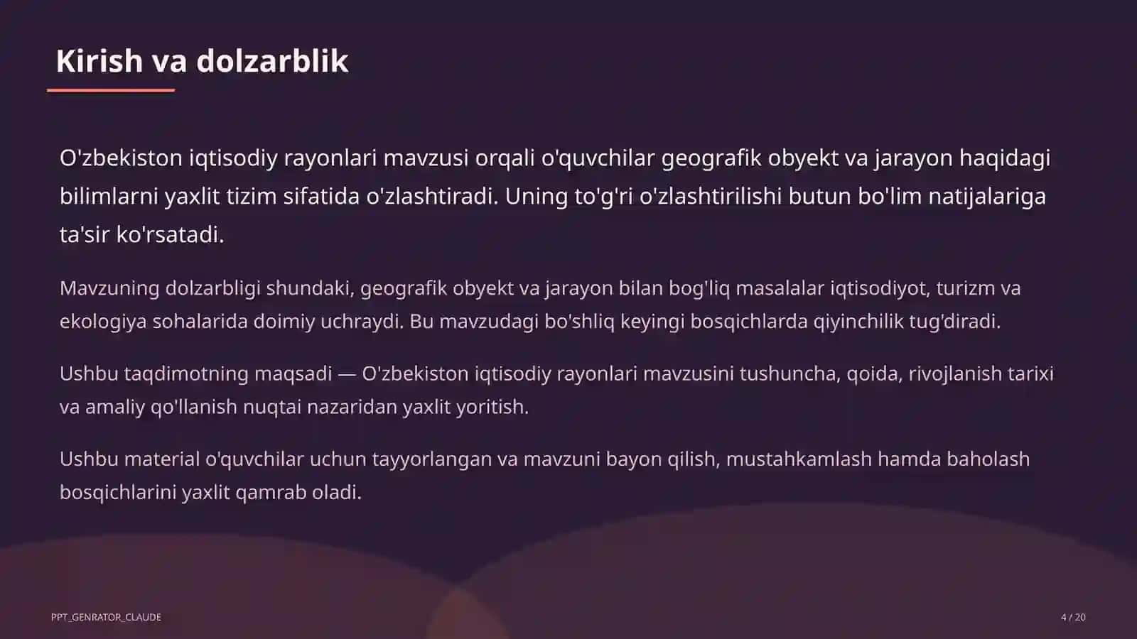 O'zbekiston iqtisodiy rayonlari (9-sinf) 4
