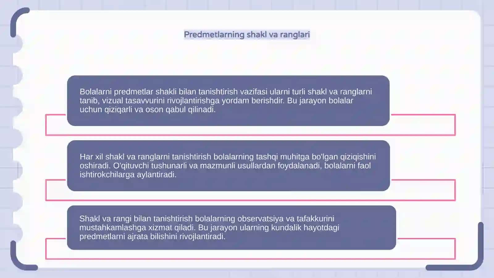 Bolalarni predmetlar shakli bilan tanishtirish vazifalari 4