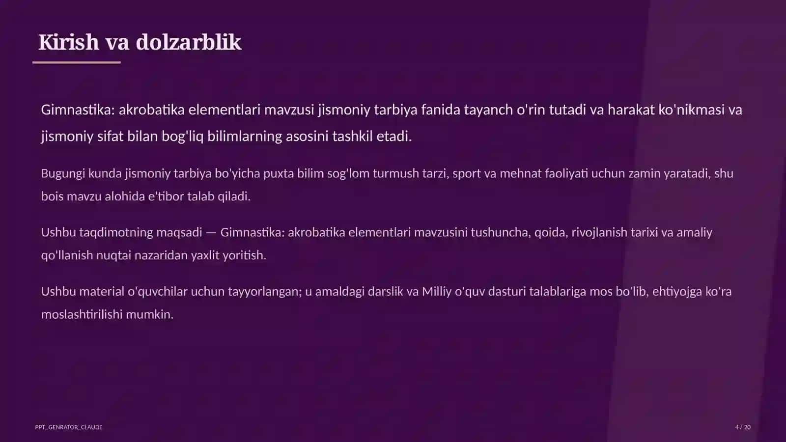 Gimnastika: akrobatika elementlari (3-sinf) 4