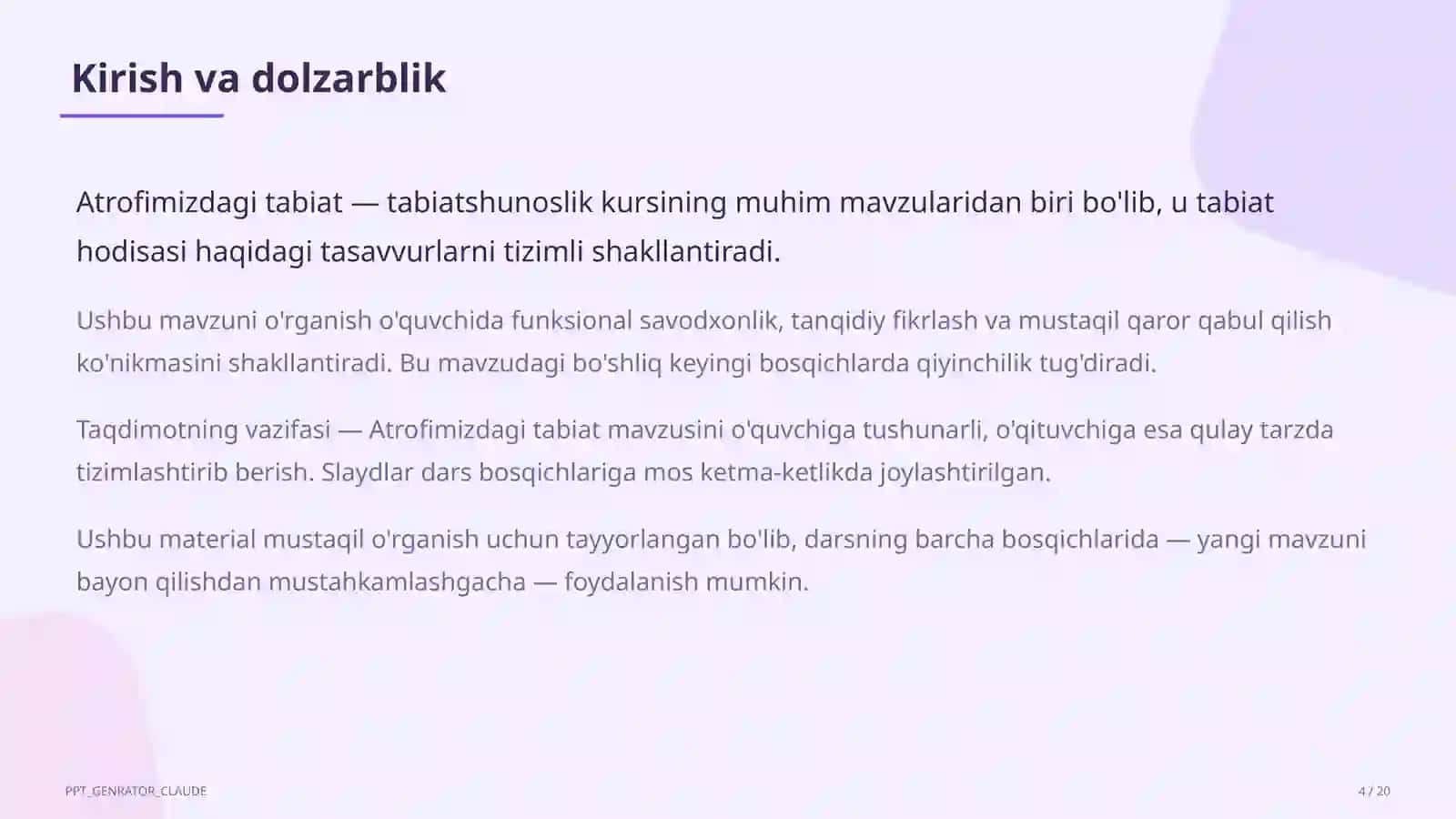 Atrofimizdagi tabiat (1-sinf) 4