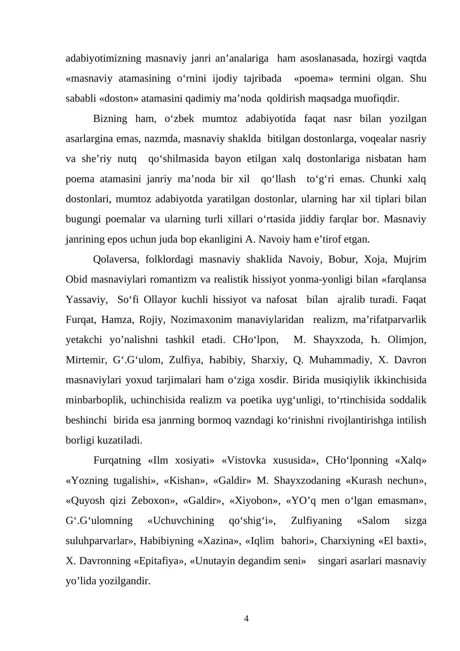 O’zbek adabiyotida poema janrining paydo bo’lishi va shakllanishi 4