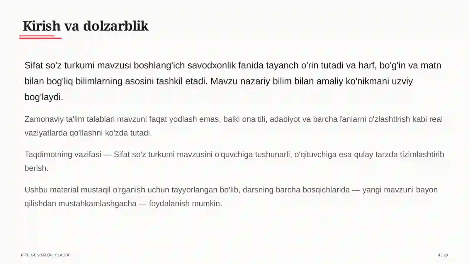 Sifat so'z turkumi (3-sinf) 4