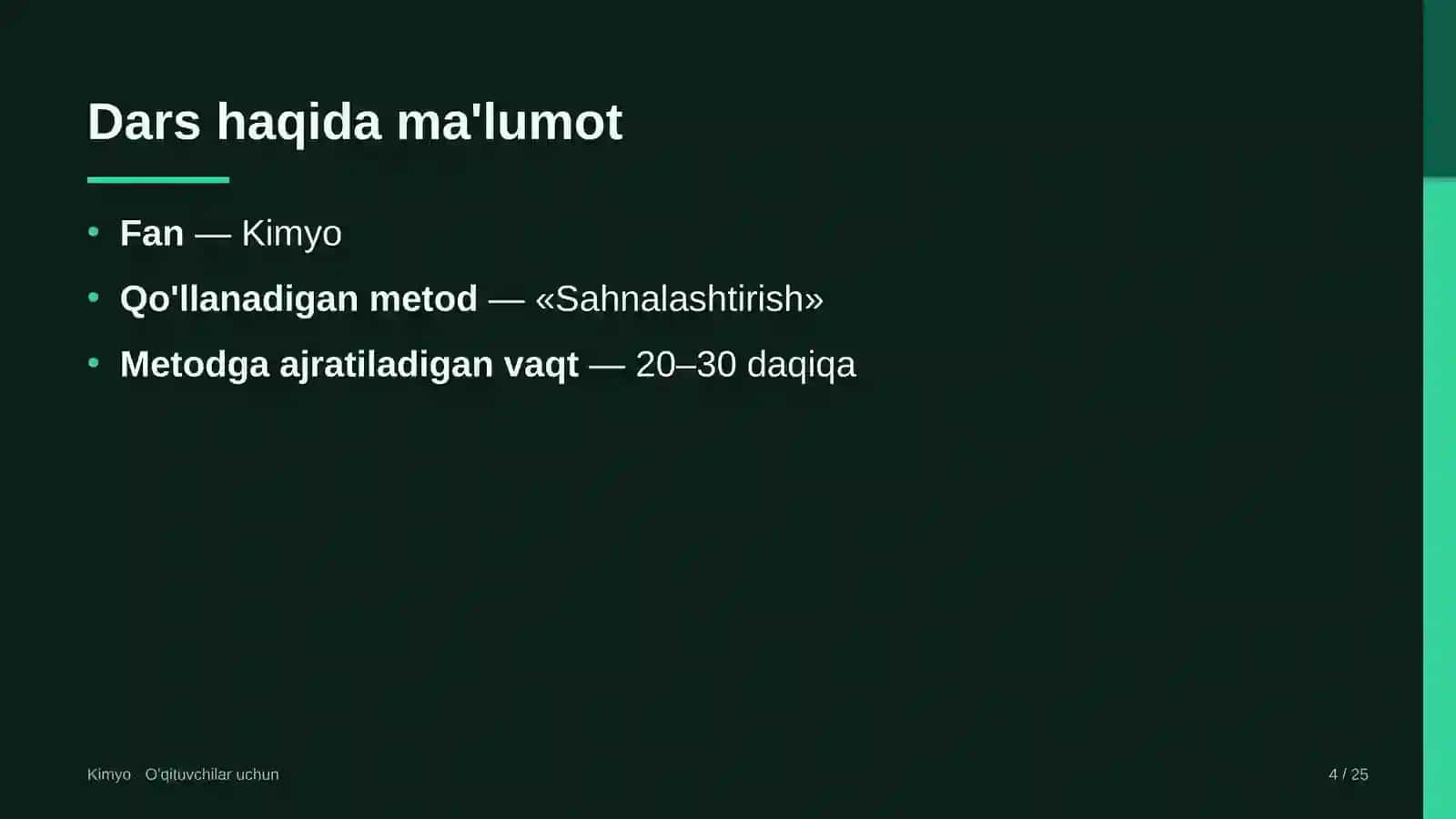 kimyo darslarida sahnalashtirish metodidan foydalanish 8419 4