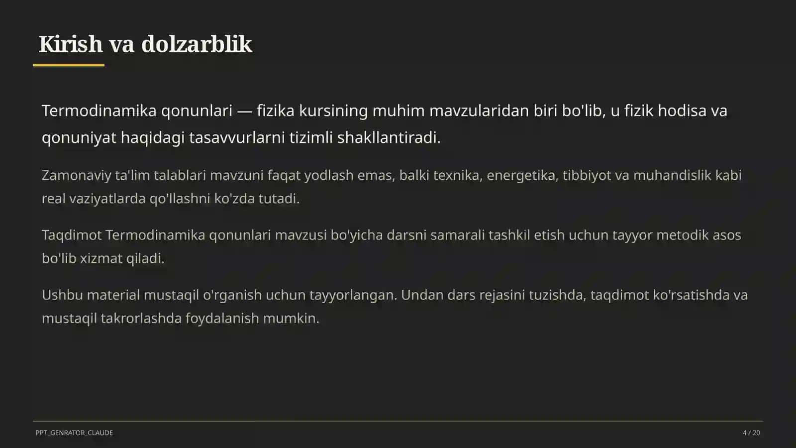 Termodinamika qonunlari (10-sinf) 4