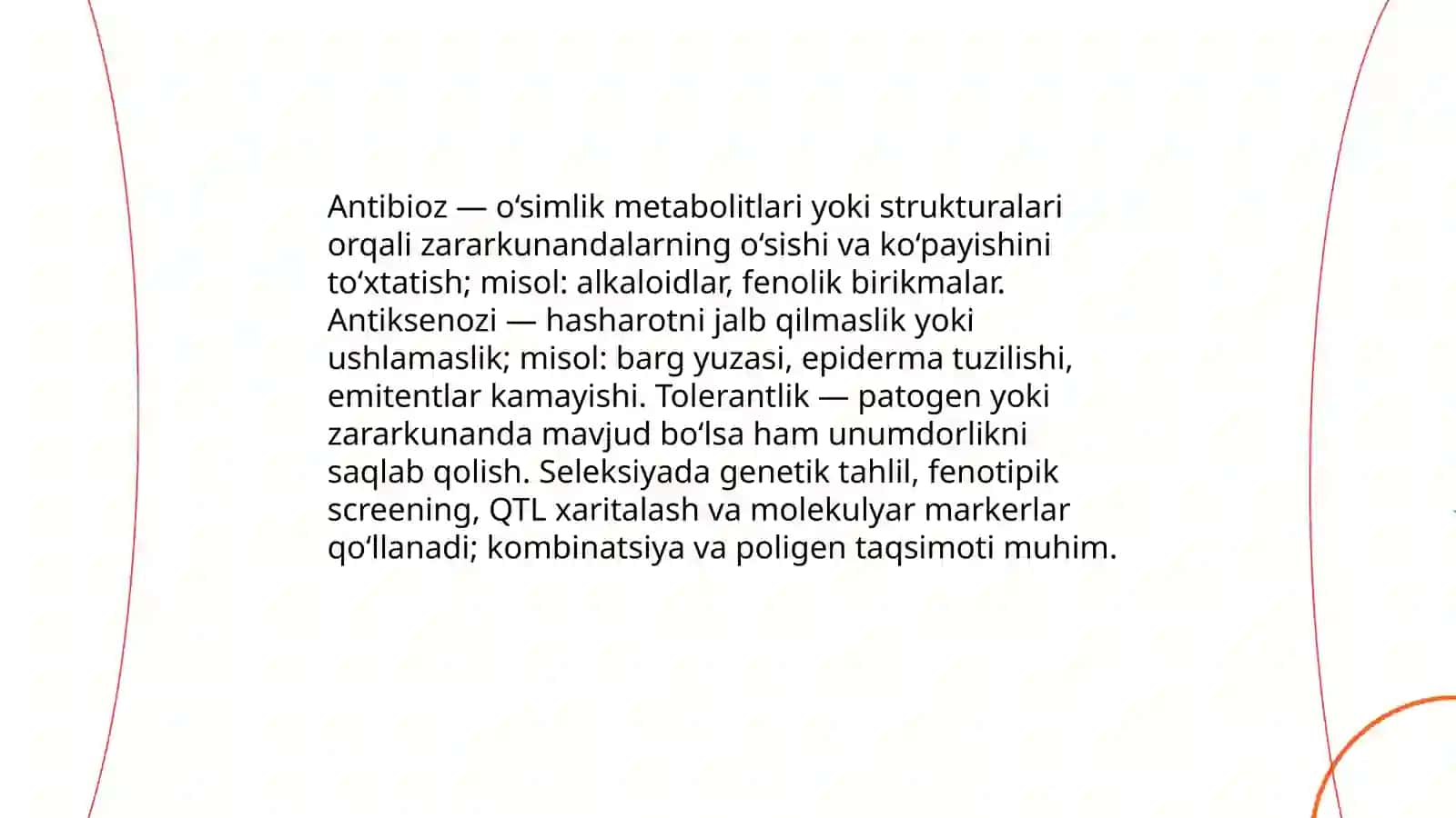 Kasallik va hasharotlarga chidamli navlar yaratish seleksiyasi 4