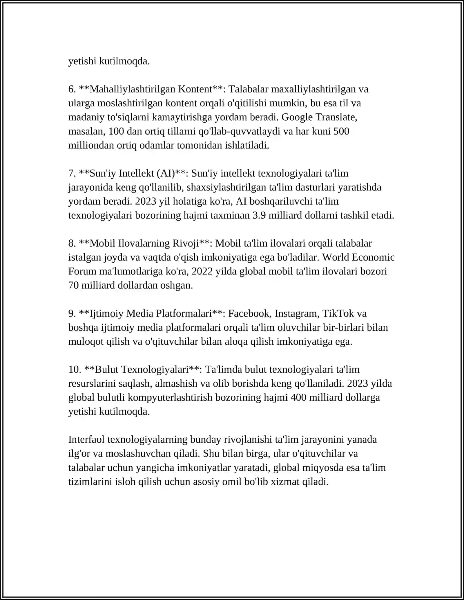 BIOLOGIYANI O’QITISHDA O’QUVCHILARNING BILISH FAOLIYATINI FAOLLASHTIRISH VA TA’LIM SAMARADORLIGINI OSHIRISHGA IMKON BERADIGAN TEXNOLOGIYALAR GURUHI 4