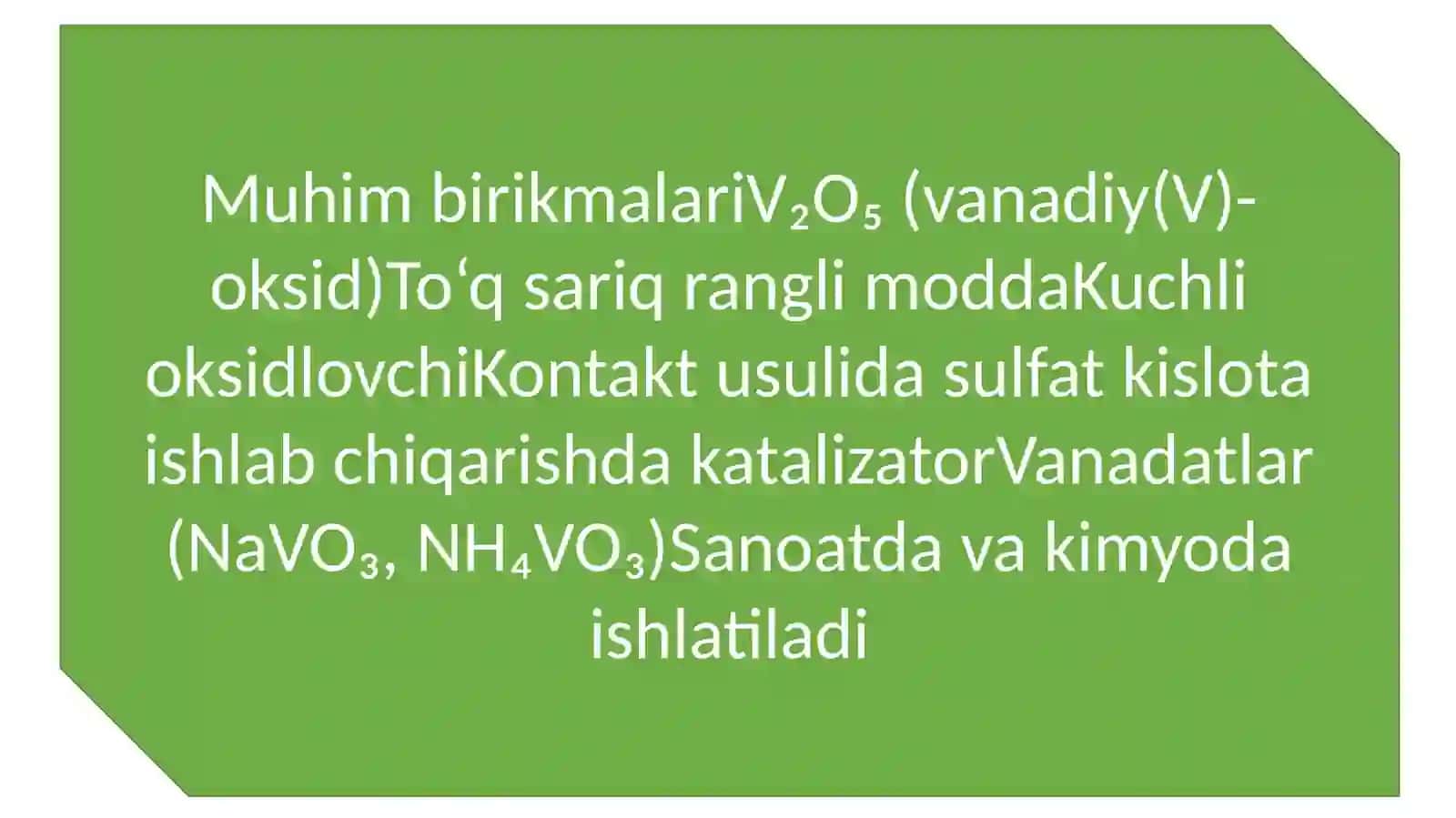 Vanadiy, xrom, marganes va ularning muhim birikmalari 4