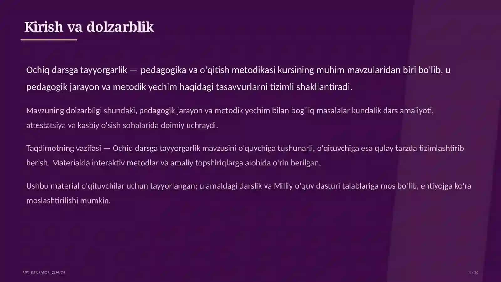 Ochiq darsga tayyorgarlik 4