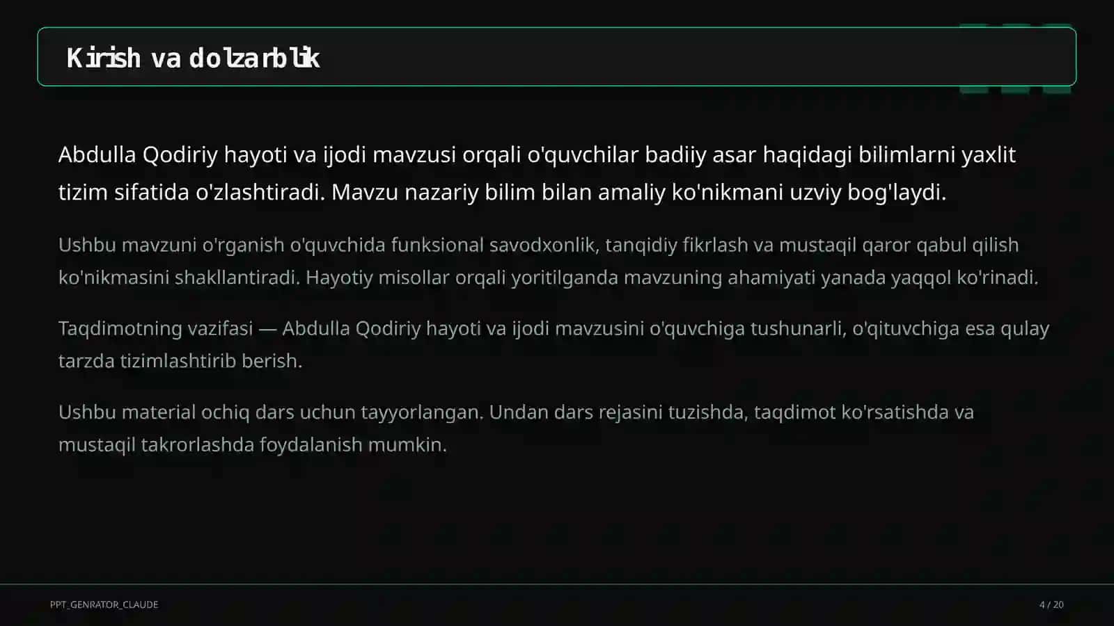 Abdulla Qodiriy hayoti va ijodi (7-sinf) 4