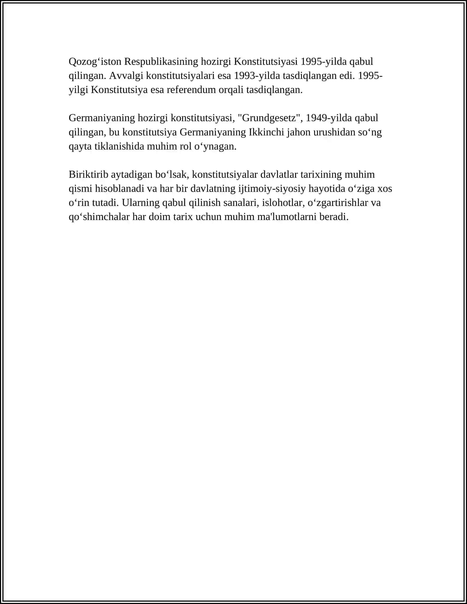 KONSTITUTSIYASI HAQIDA MUSTAQIL ISH 4