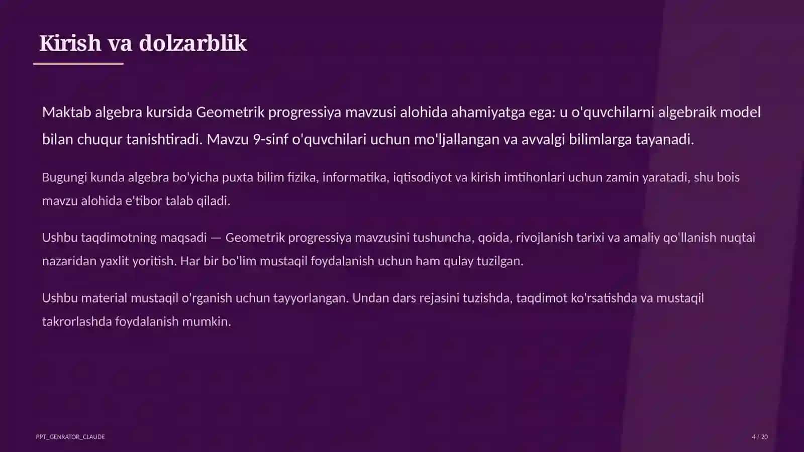 Geometrik progressiya (9-sinf) 4