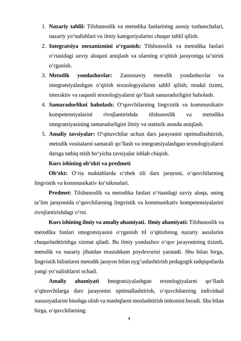 Tilshunoslik va metodika fanlari o'rtasidagi uzviy aloqa. 4