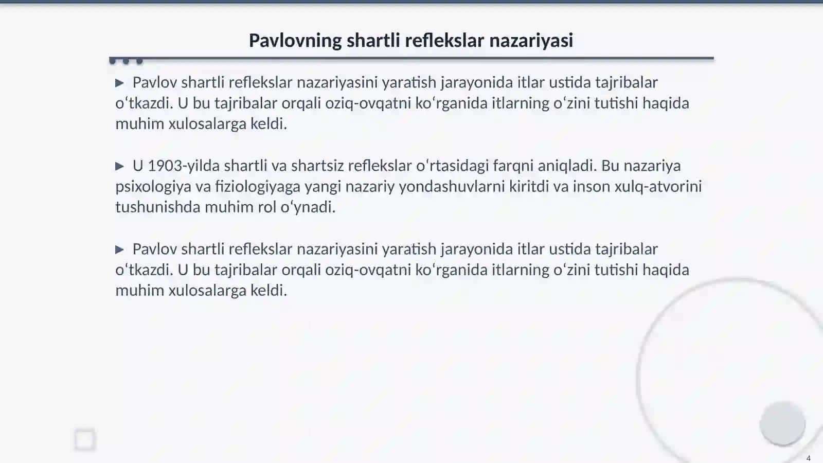 IP Pavlovning hazm soxasidagi ishlari 4