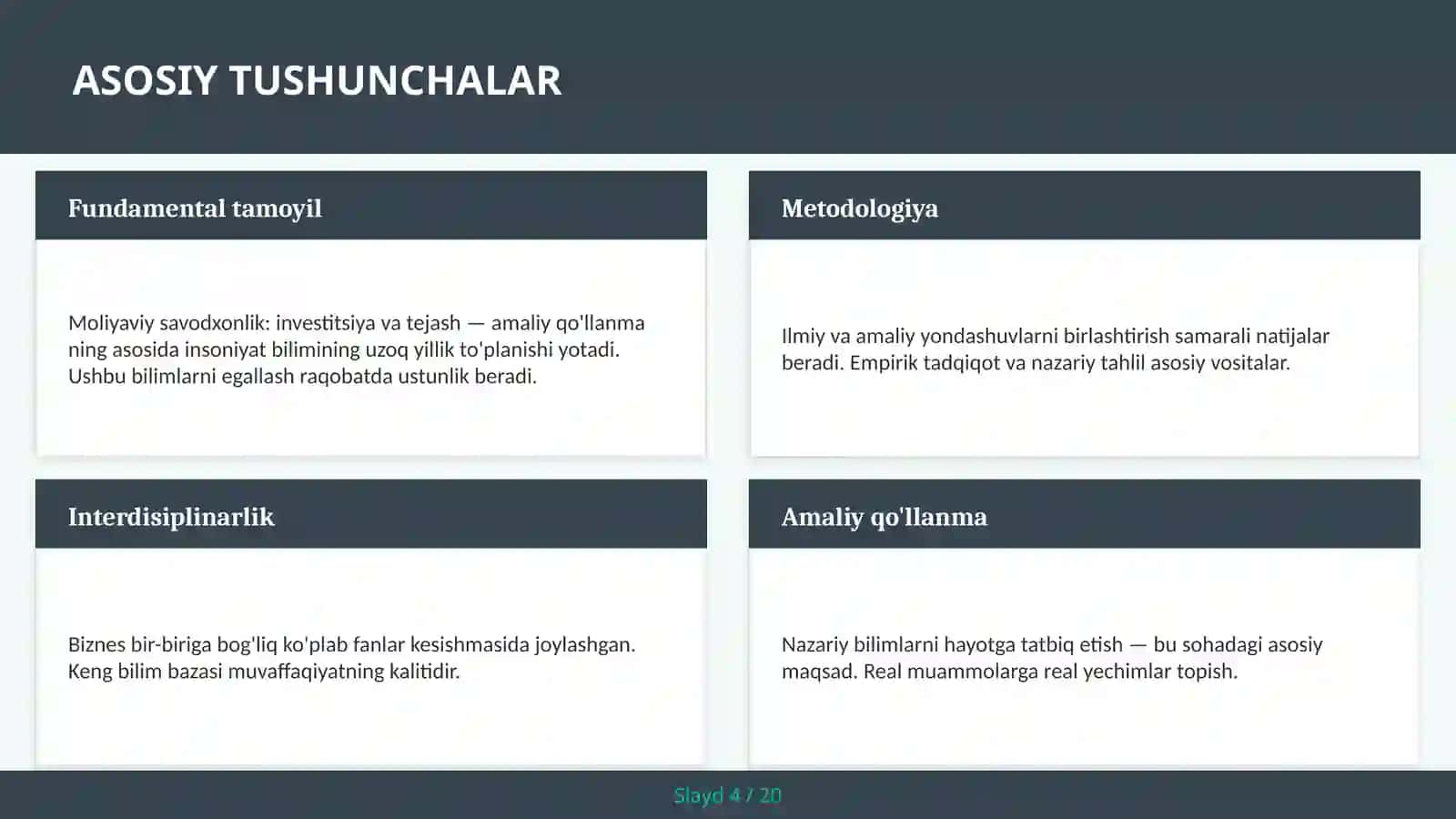 Moliyaviy savodxonlik: investitsiya va tejash — amaliy qo'llanma 4