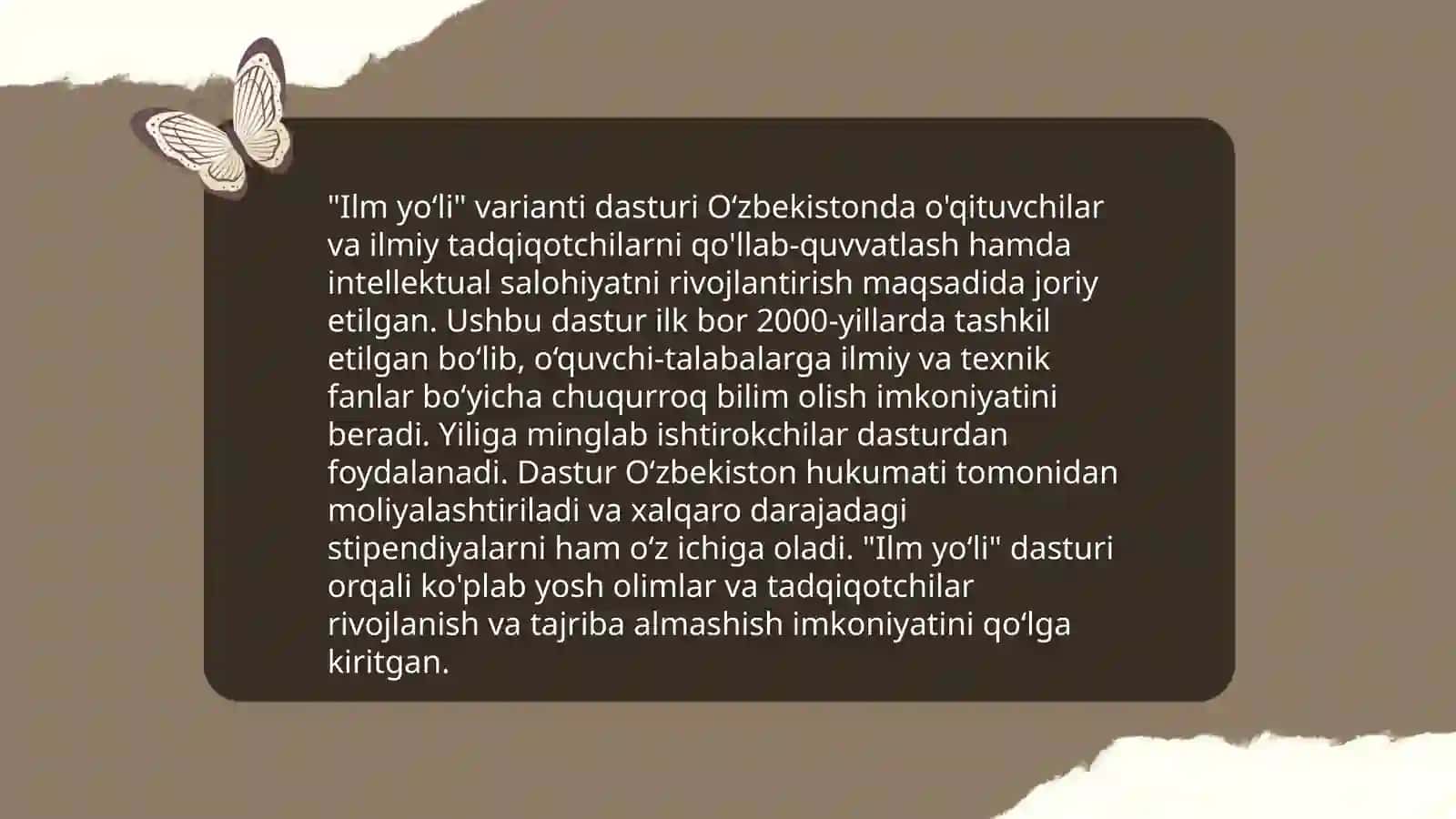 Ilm yoʻli variantiv dasturini qoʻllanilishi 4