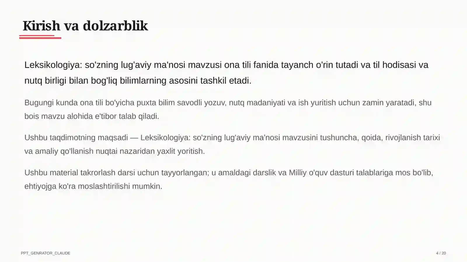 Leksikologiya: so'zning lug'aviy ma'nosi (5-sinf) 4