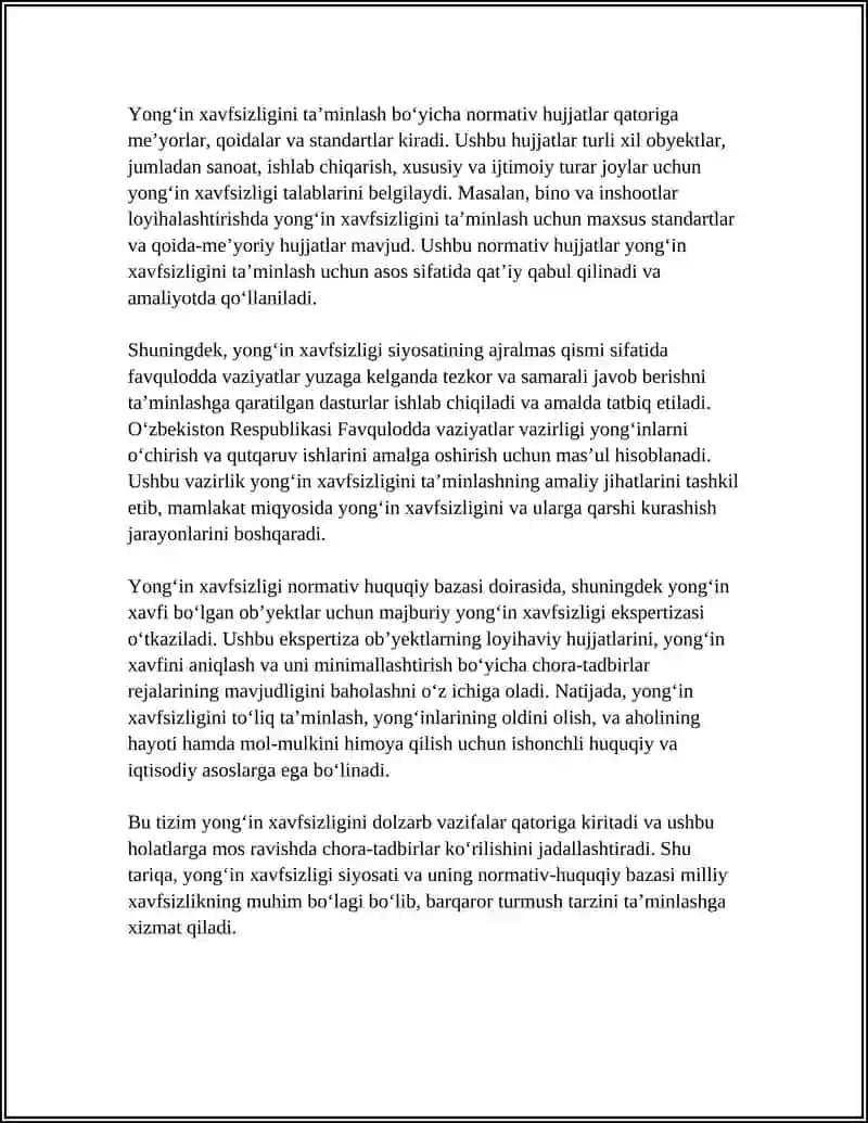 YONGʻIN XAVFSIZLIGI BOʻYICHA HUQUQIY VA AMALIY BOSHQARUV 4