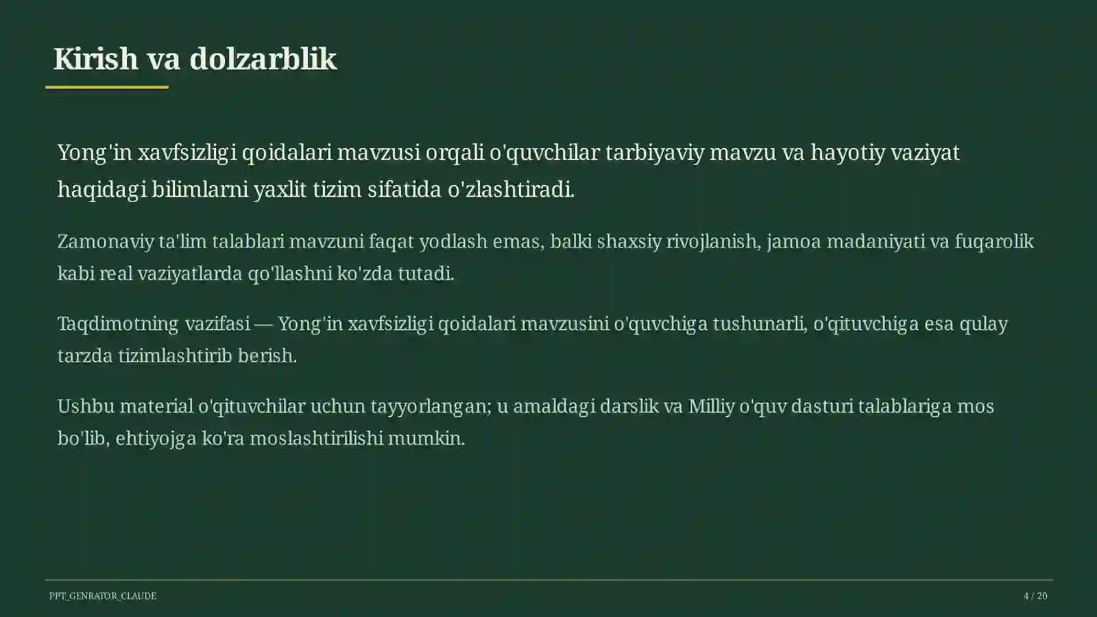 Yong'in xavfsizligi qoidalari 4