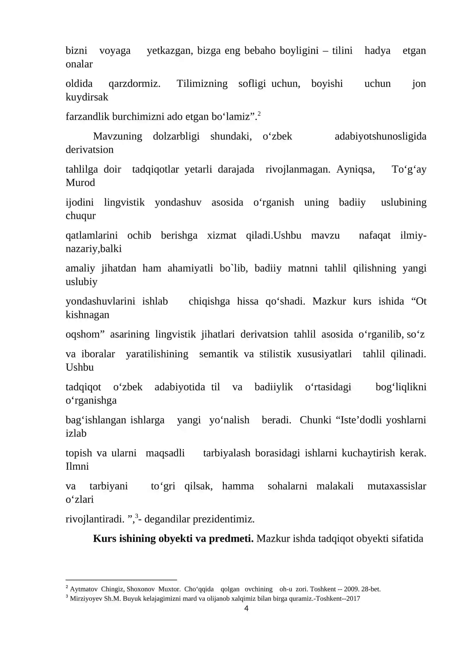 DERIVATSION TAHLIL TO‘G‘AY MURODNING ‘‘OT KISHNAGAN OQSHOM’’ ASARI MISOLIDA 4