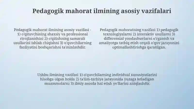 Pedagogik mahorat fani haqida tushuncha 4