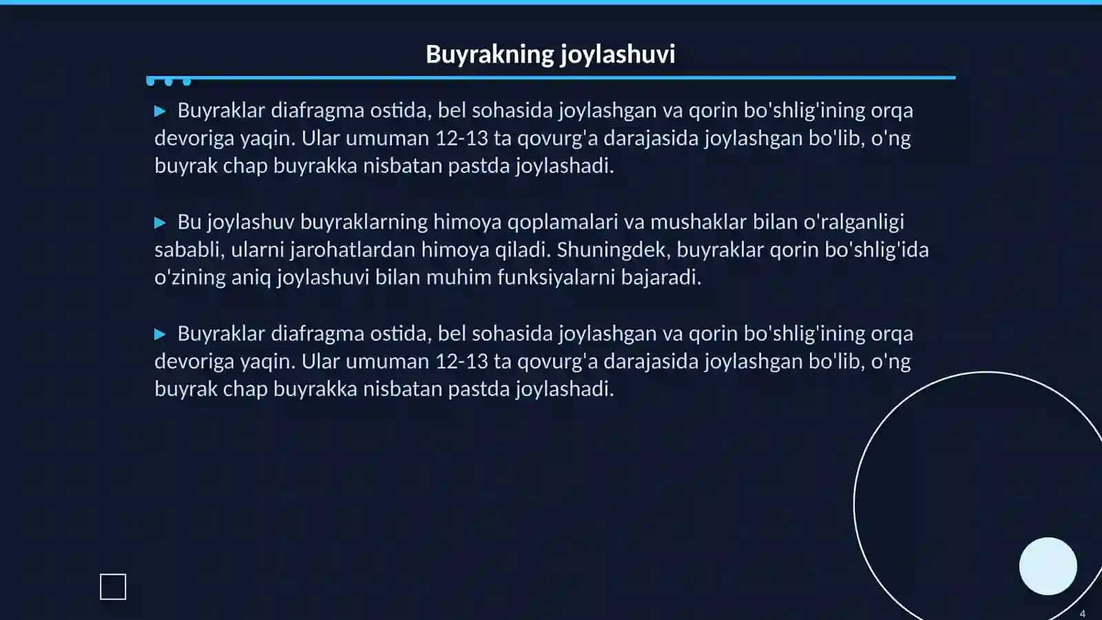 Buyrakning tuzilishi (Fizialogiya) 4