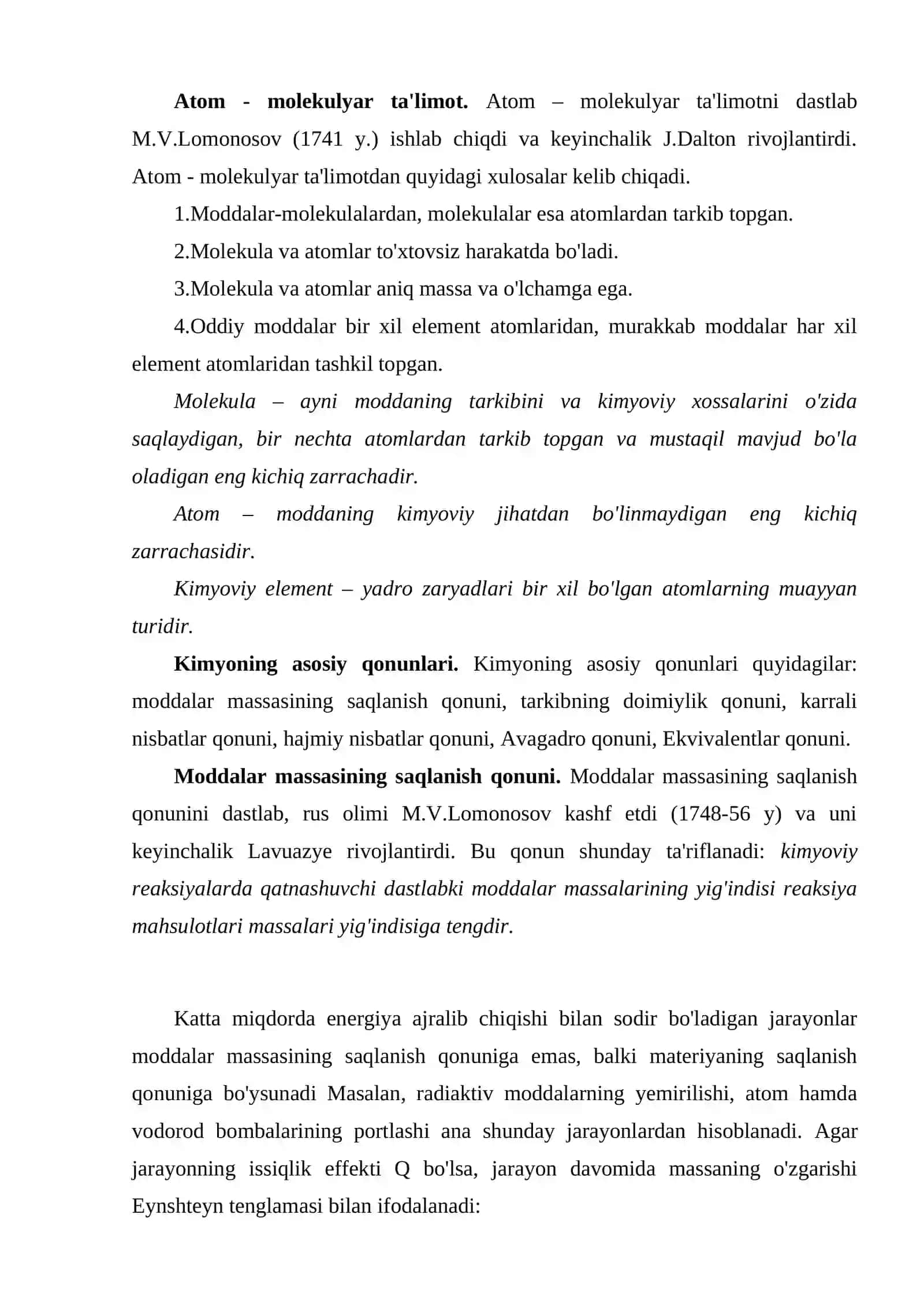 Kimyoning asosiy stexiometrik qonunlari 4
