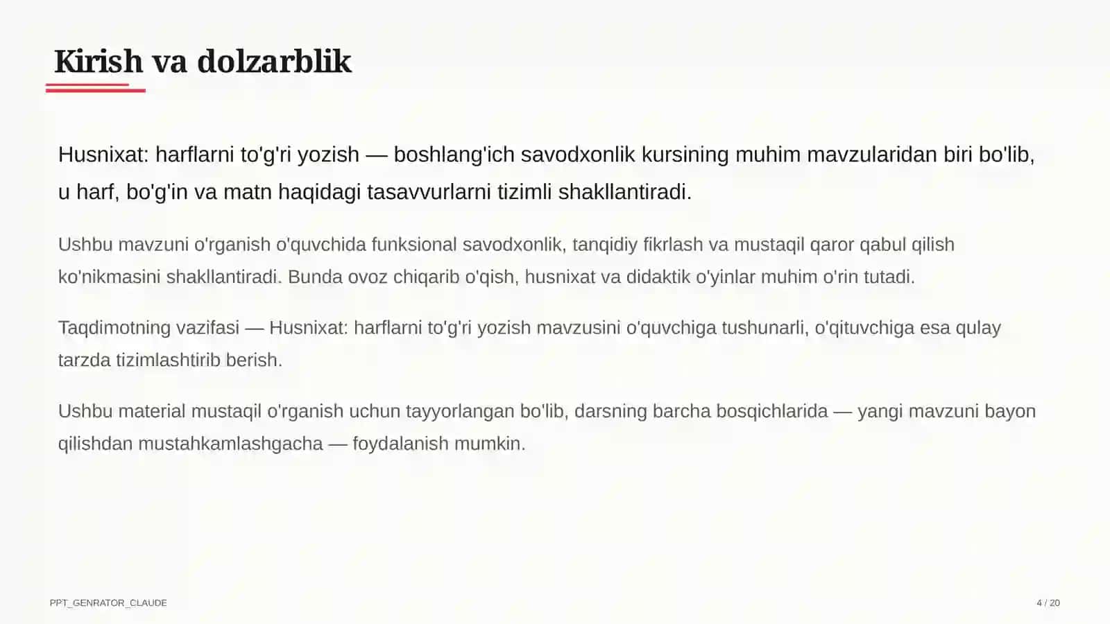 Husnixat: harflarni to'g'ri yozish (1-sinf) 4